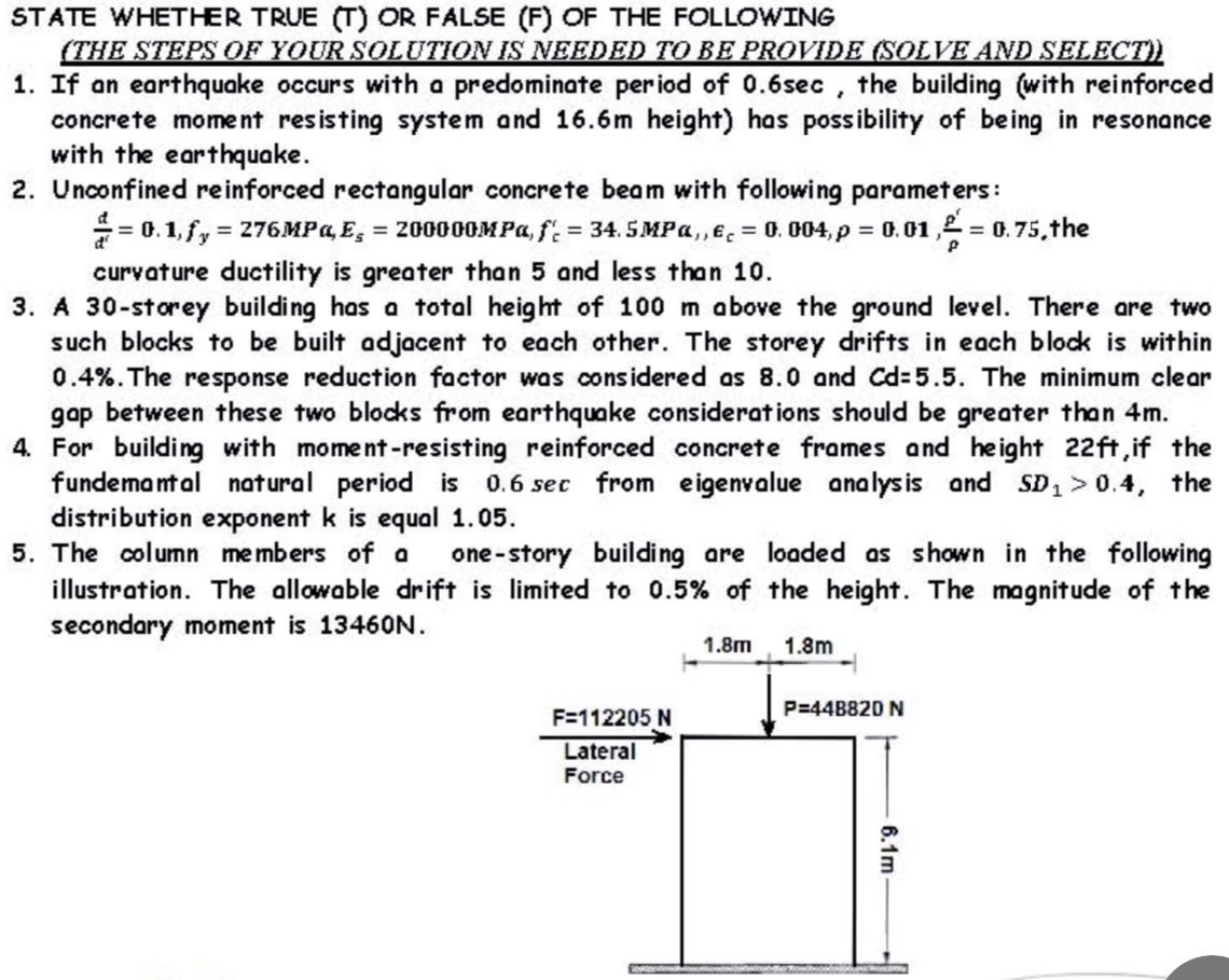 STATE WHETHER TRUE ( T ) OR FALSE ( F ) OF THE