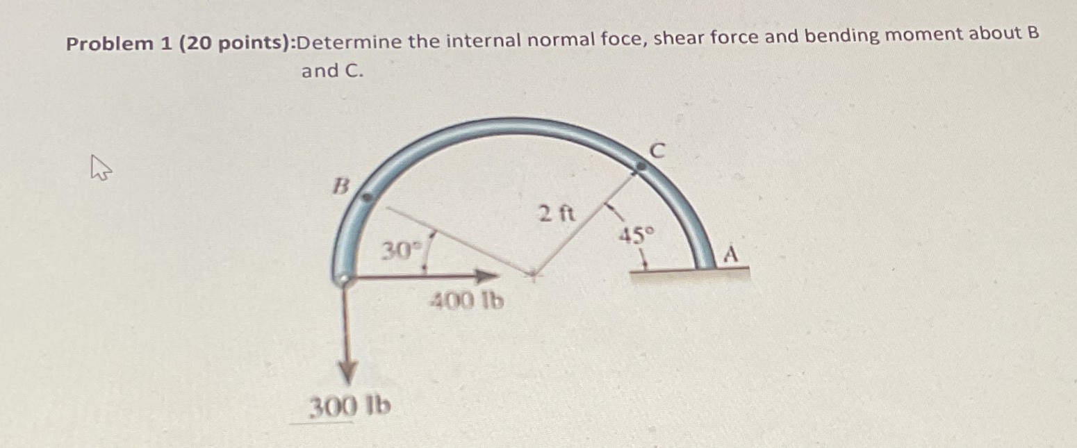 Problem 1 ( 2 0 points ) :Determine the internal