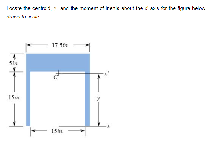 Locate the centroid, ? b a r ( y ) , and the