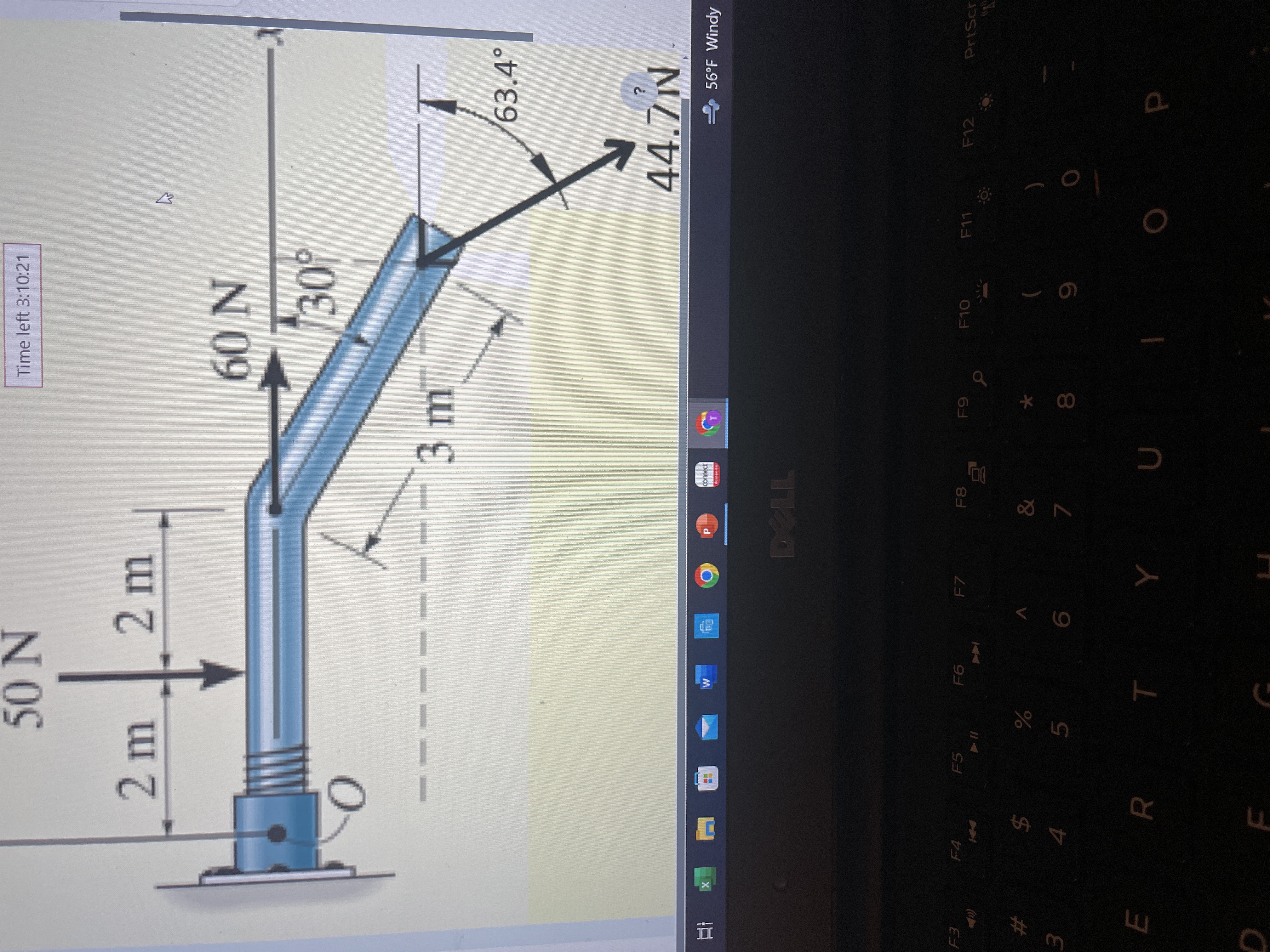 what is the moment about point O ?