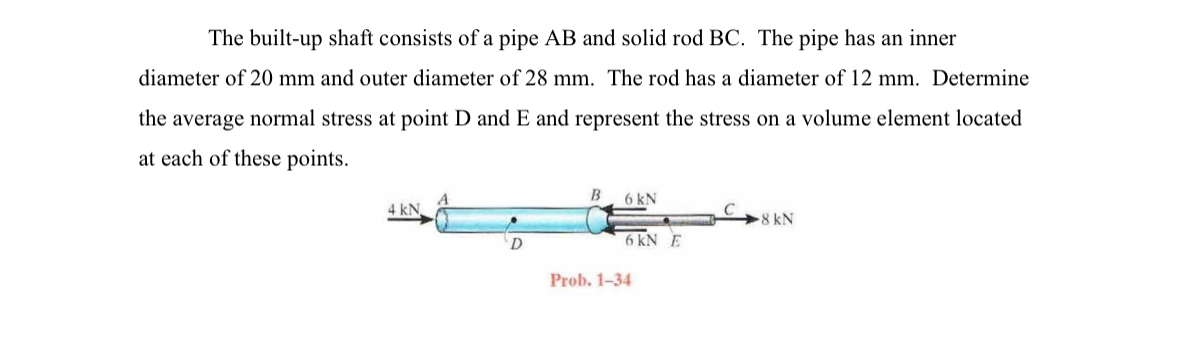 The built - up shaft consists of a pipe A B and