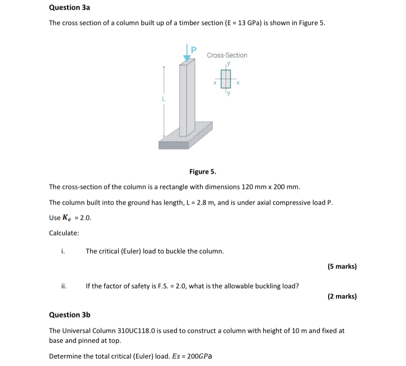 Question 3 a The cross section of a column built