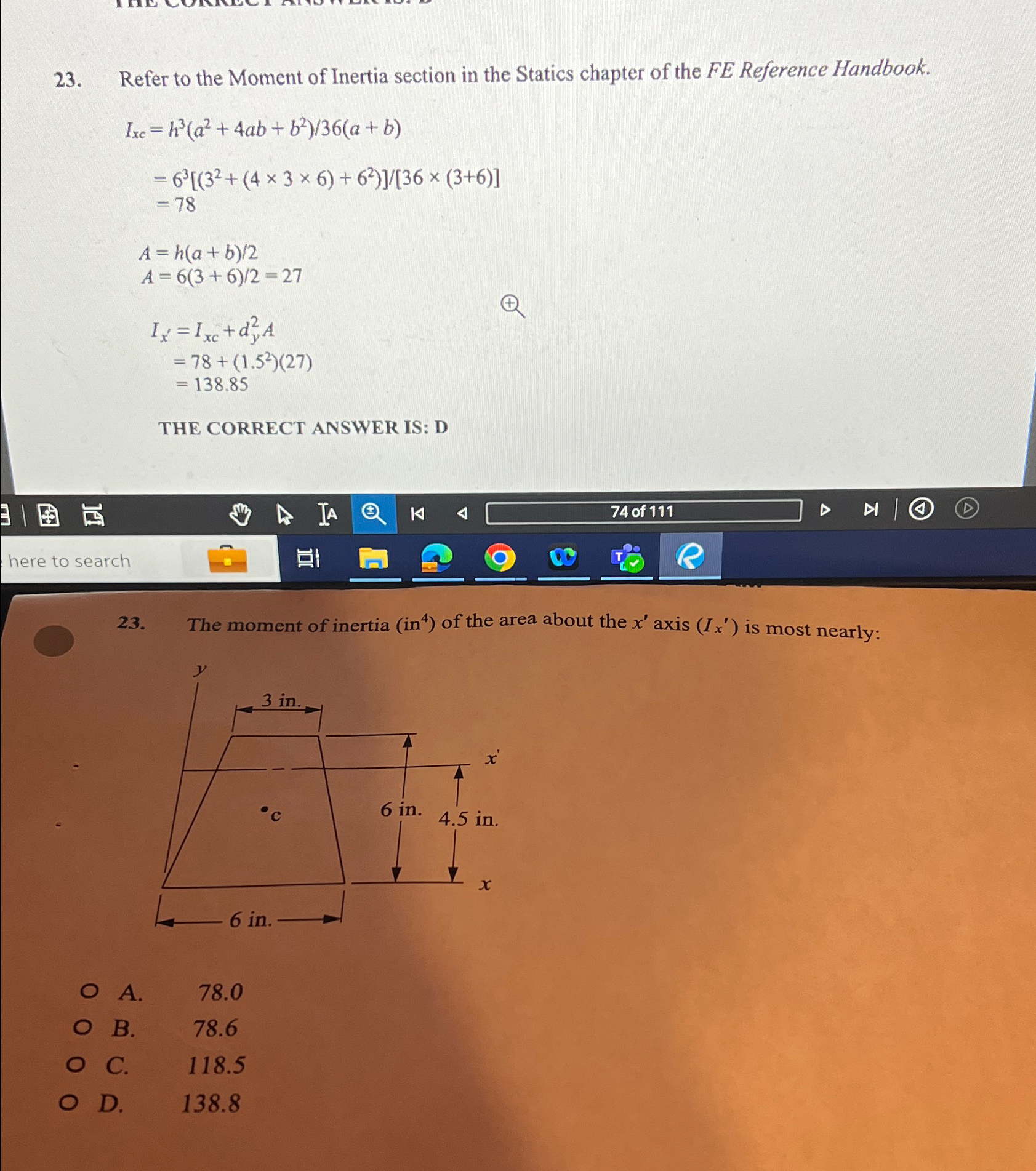Refer to the Moment of Inertia section in the