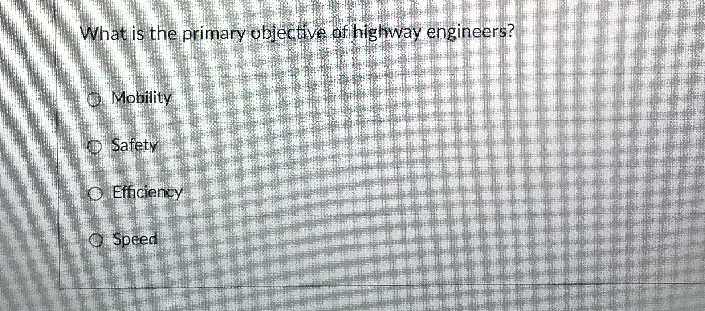 What is the primary objective of highway