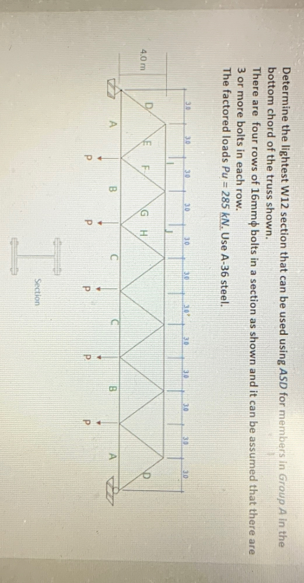 Determine the lightest W 1 2 section that can be