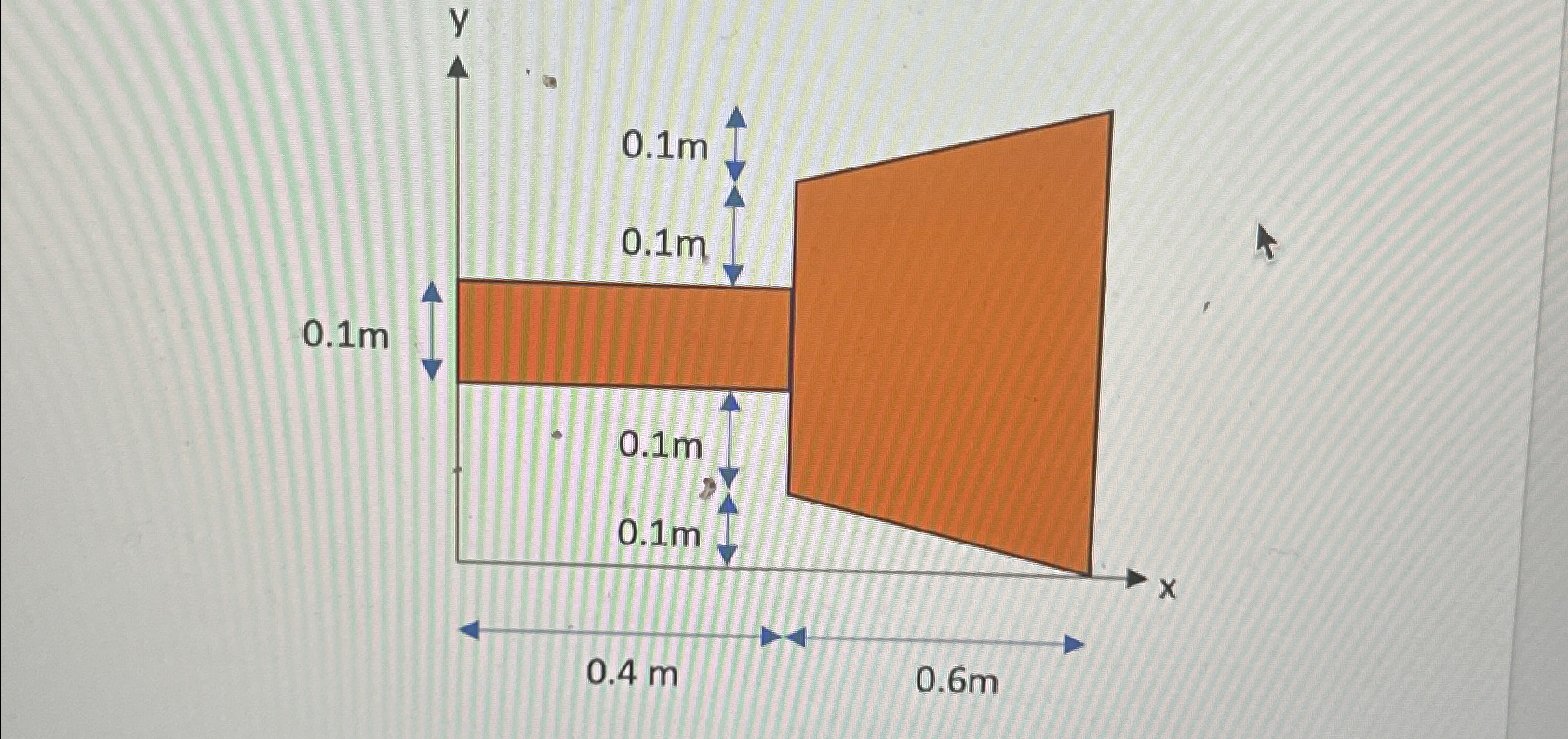 Determine centroid of the following cross