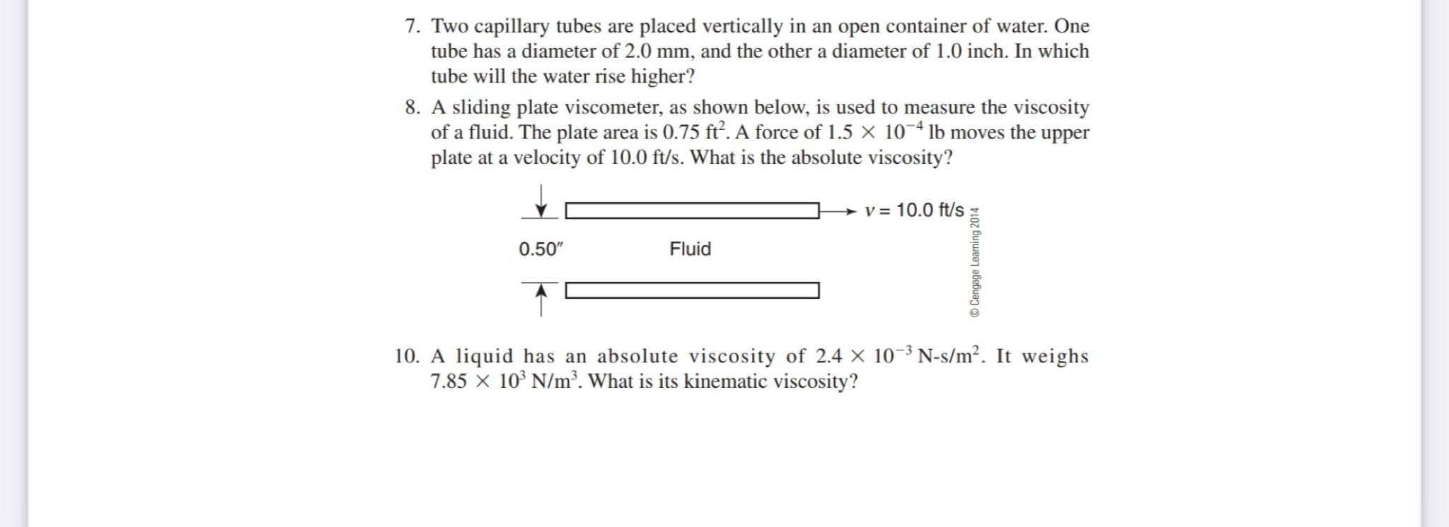 Two capillary tubes are placed vertically in an