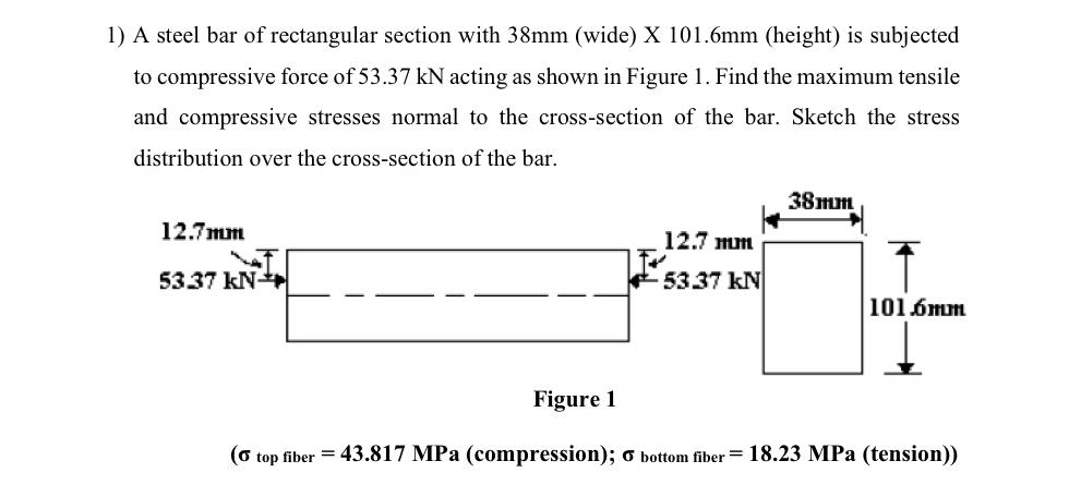 A steel bar of rectangular section with 3 8 m m (