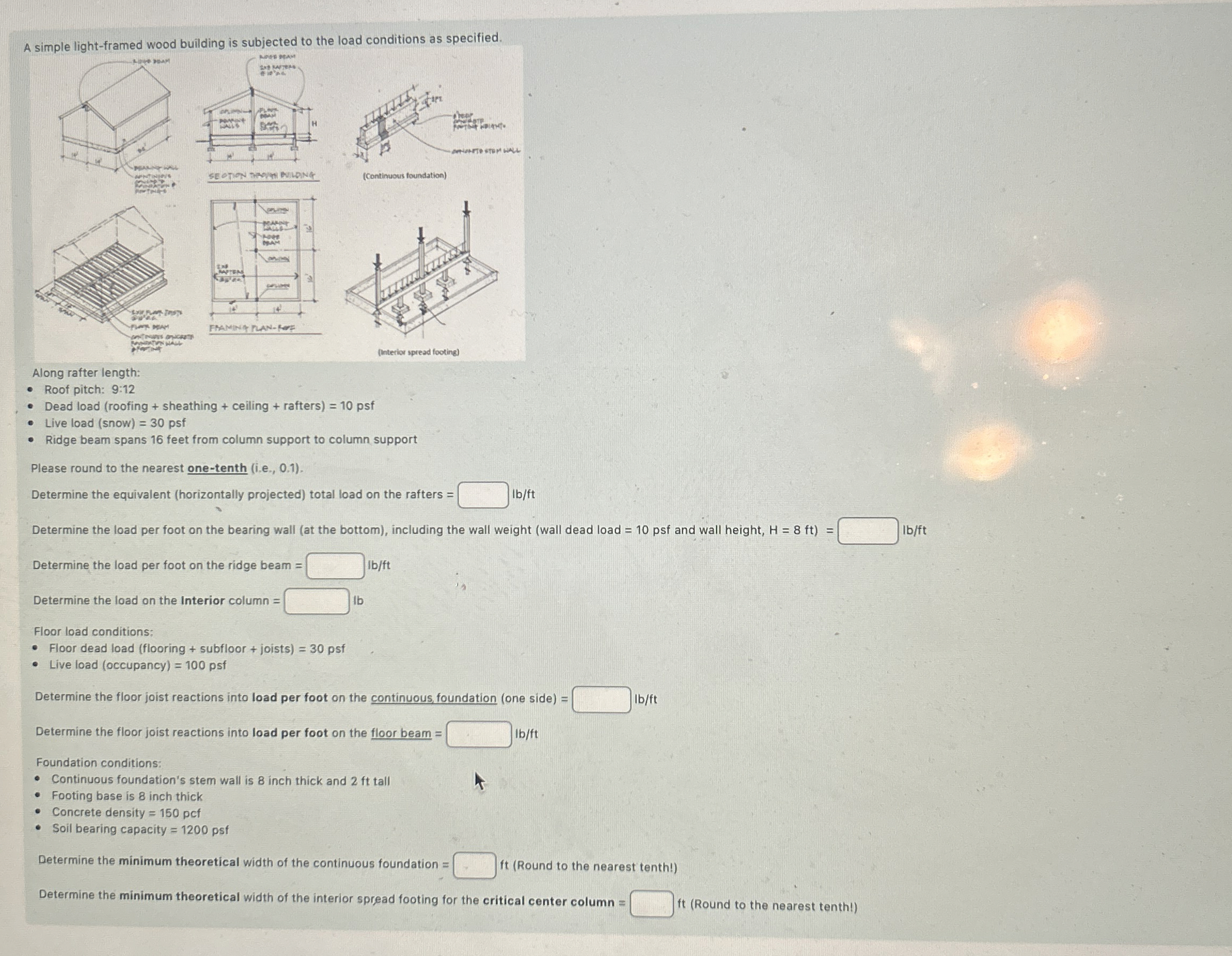 Along rafter length: Roof pitch: 9 : 1 2 Dead