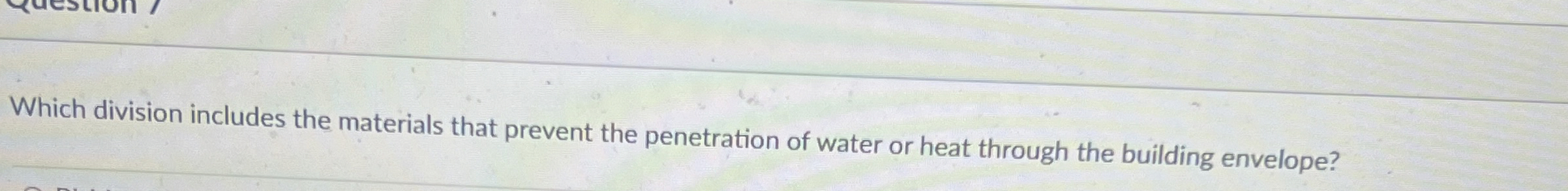 Which division includes the materials that