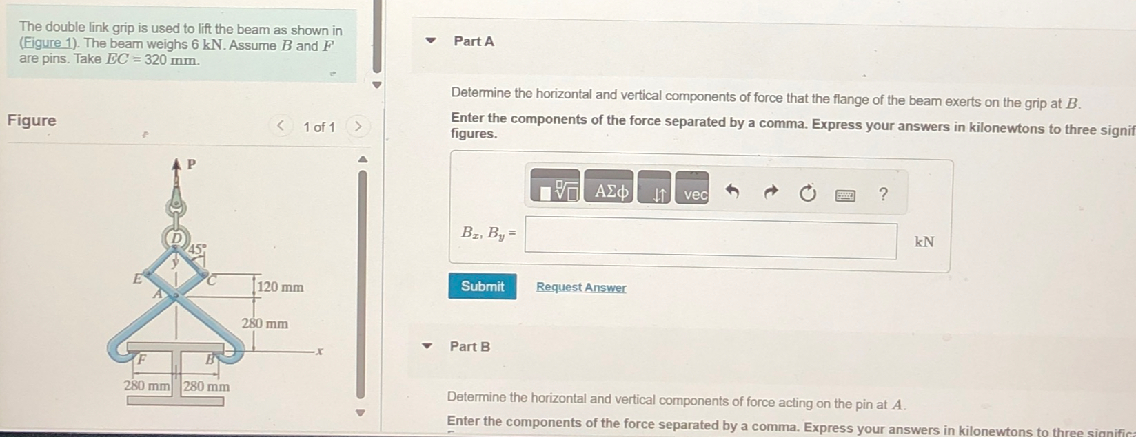 The double link grip is used to lift the beam as