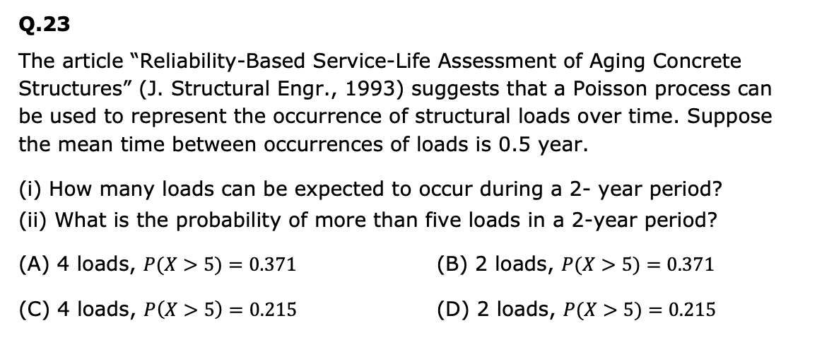 Q . 2 3 The article "Reliability - Based Service