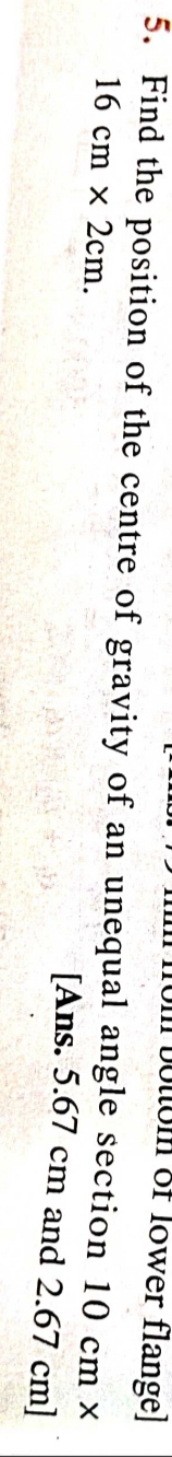 Find the position of the centre of gravity f an 1