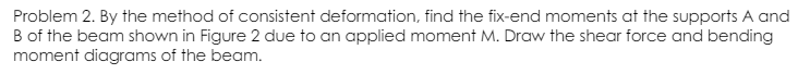 By the method of consistent deformation, find the