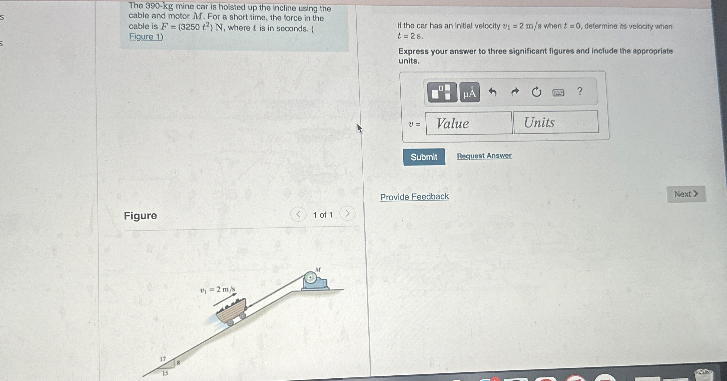 The 3 9 0 - kg mine car is hoisted up the incline