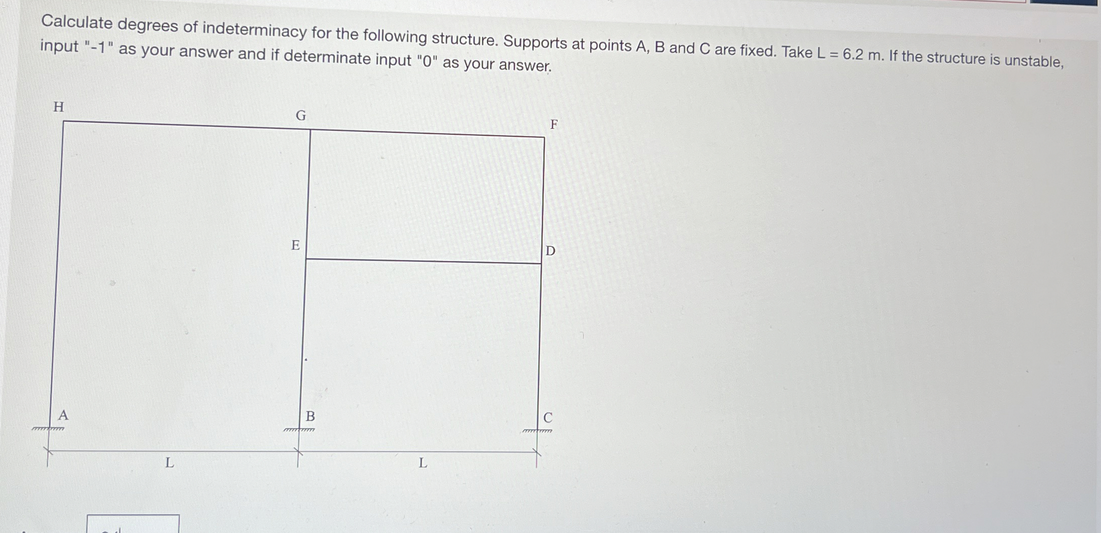 Calculate degrees of indeterminacy for the