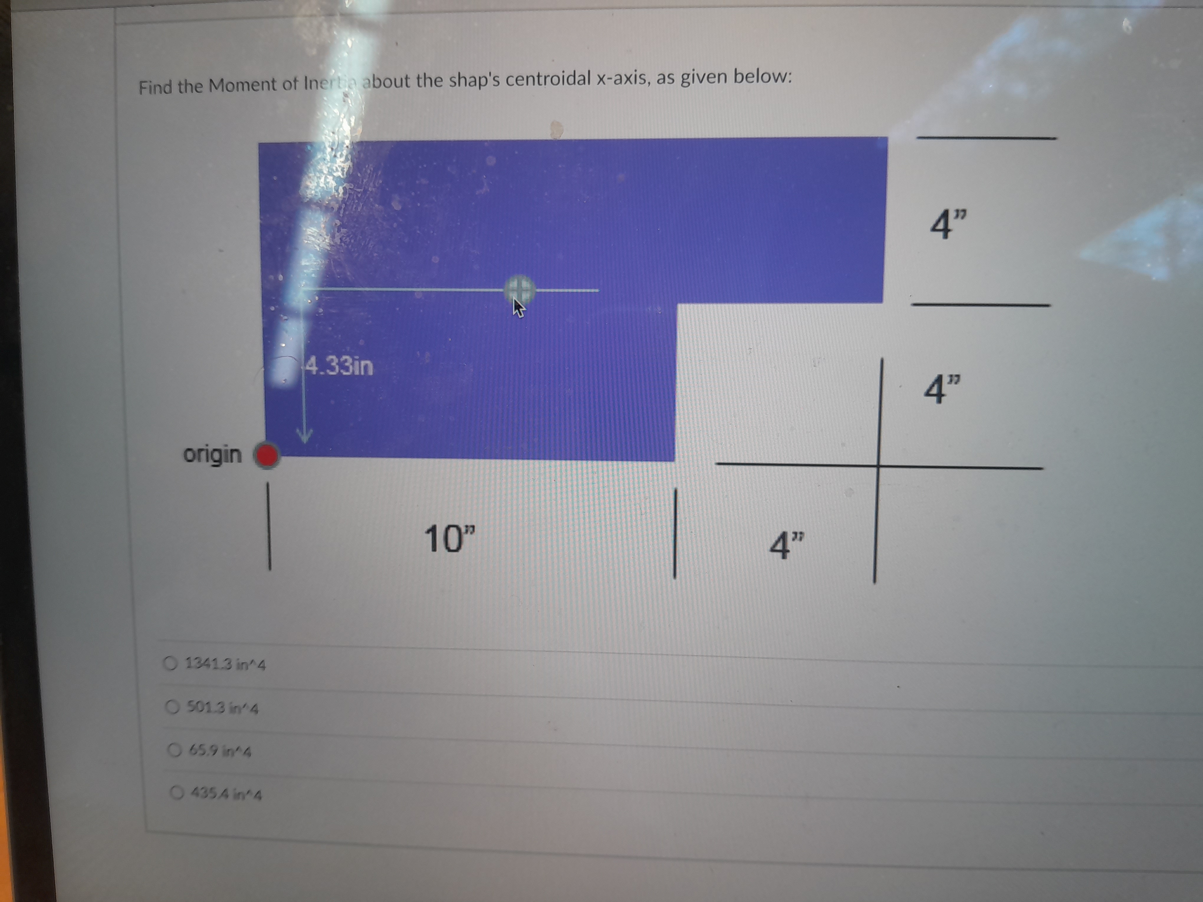 Find the Moment of Inertia about the shap's