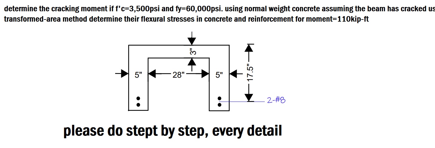 determine the cracking moment if f ' c = 3 , 5 0