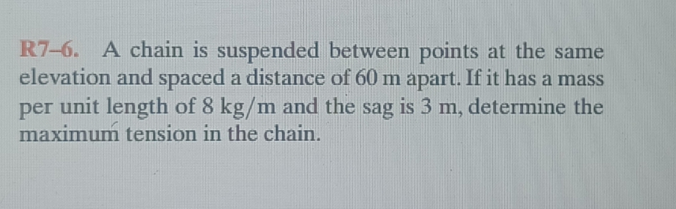 R 7 - 6 . A chain is suspended between points at