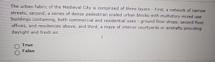 The urban fabric of the Medieval City is