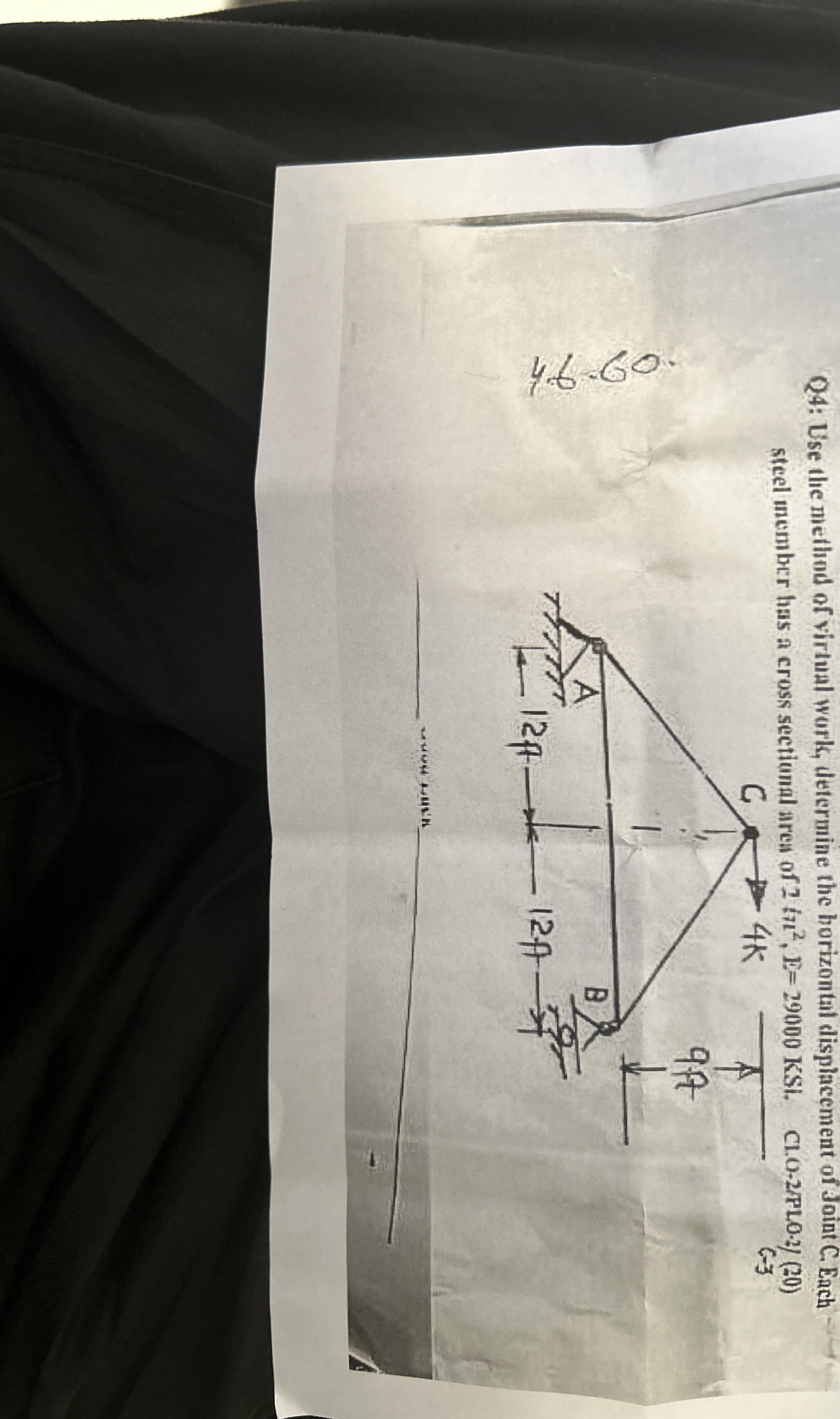 Q 4 : Use the method of virtual work, determine