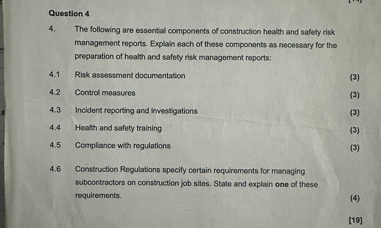 Question 4 The following are essential components