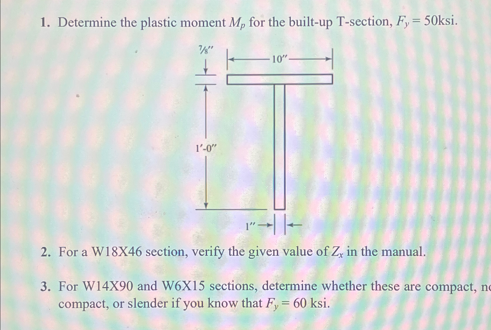 Determine the plastic moment M p for the built -