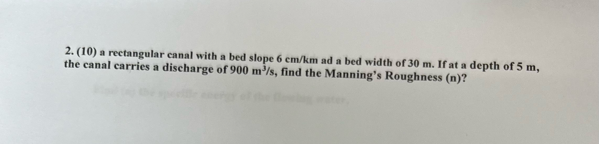 ( 1 0 ) a rectangular canal with a bed slope 6 c