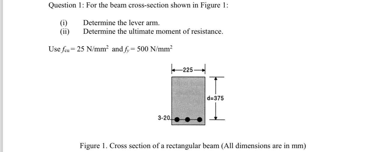 Question 1 : For the beam cross - section shown