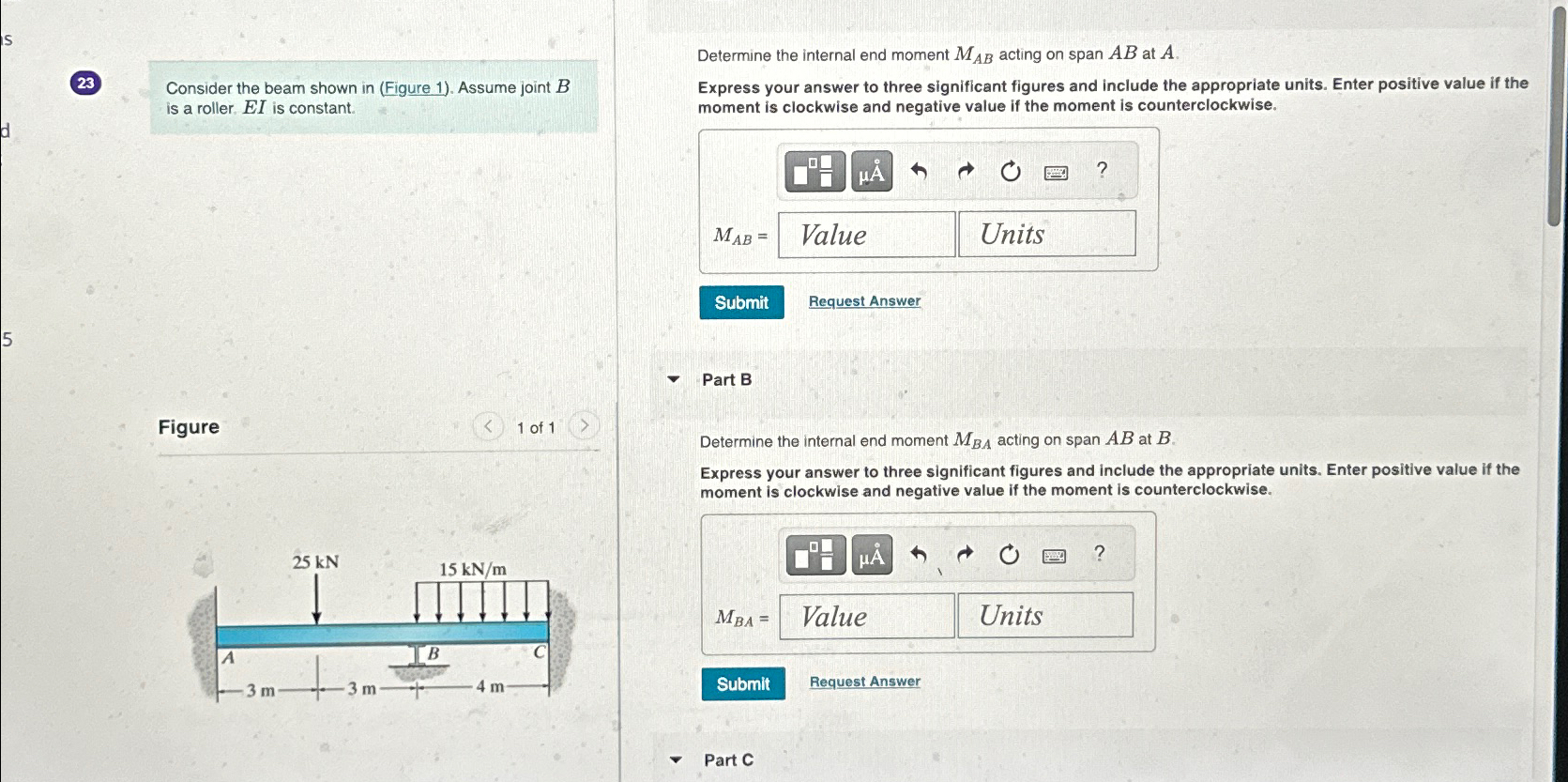 2 3 Consider the beam shown in ( Figure 1 ) .