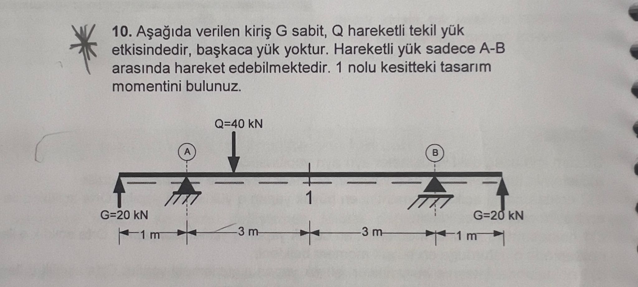 A a da verilen kiri G sabit, Q hareketli tekil y