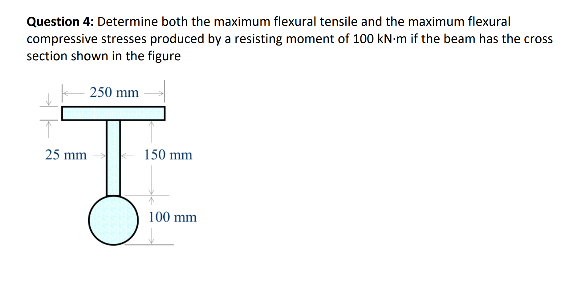 Question 4 : Determine both the maximum flexural