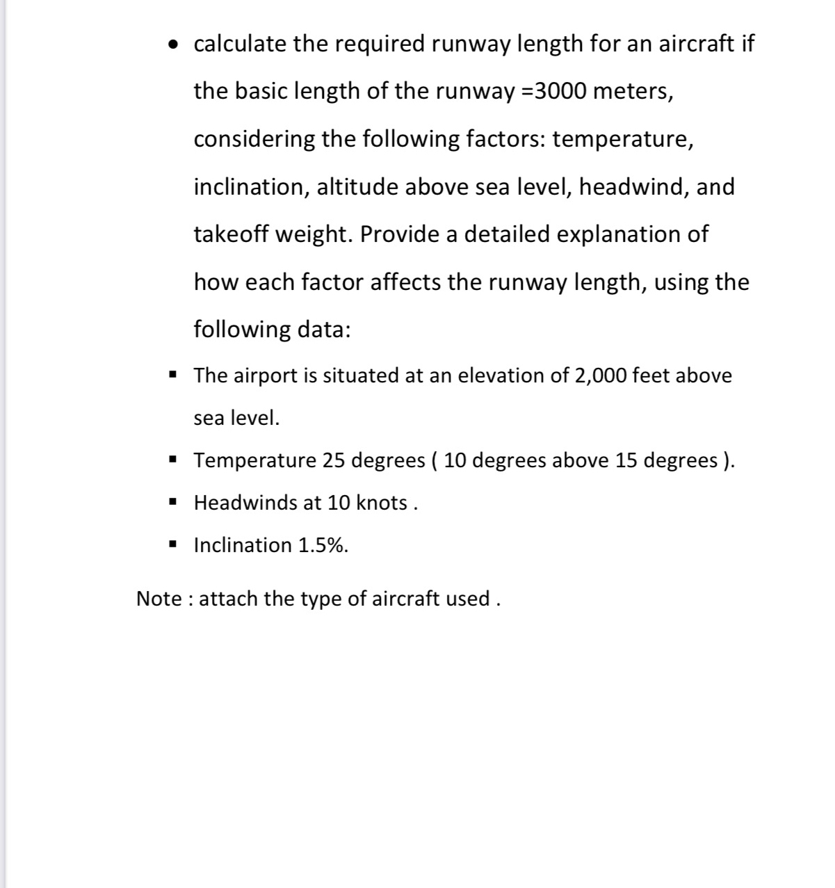 calculate the required runway length for an