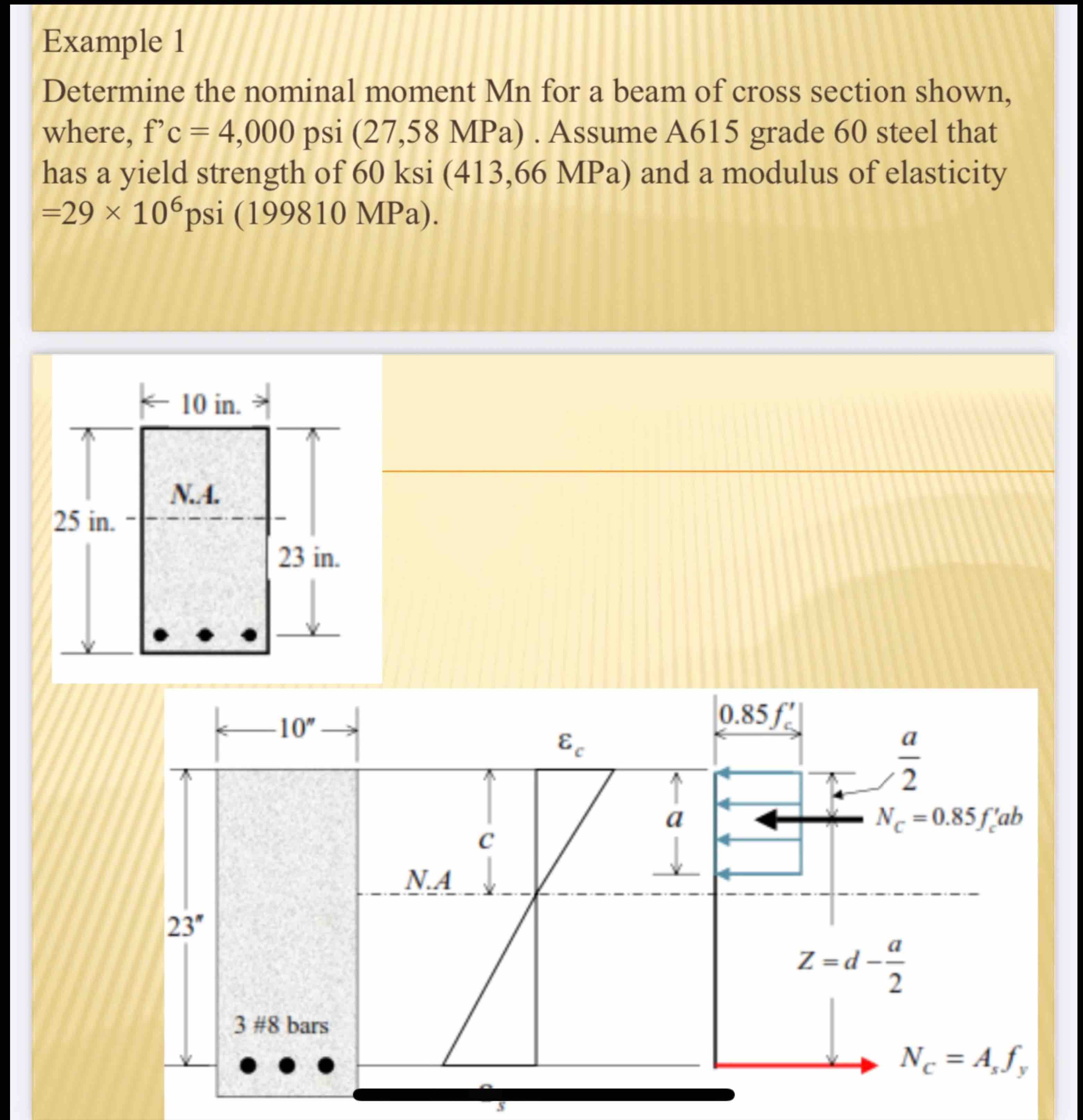 A continuous reinforced concrete beamhas a yield