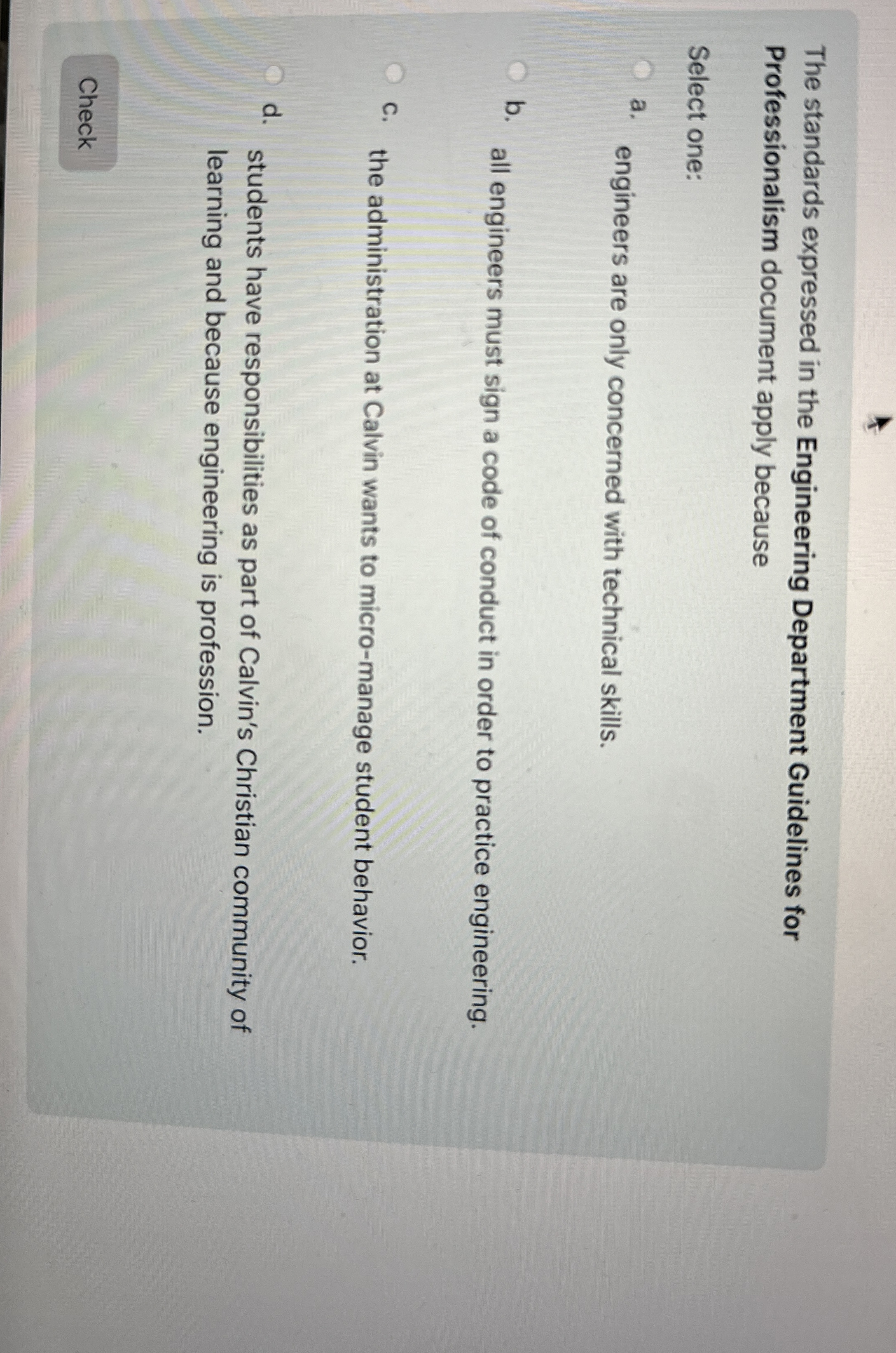 The standards expressed in the Engineering