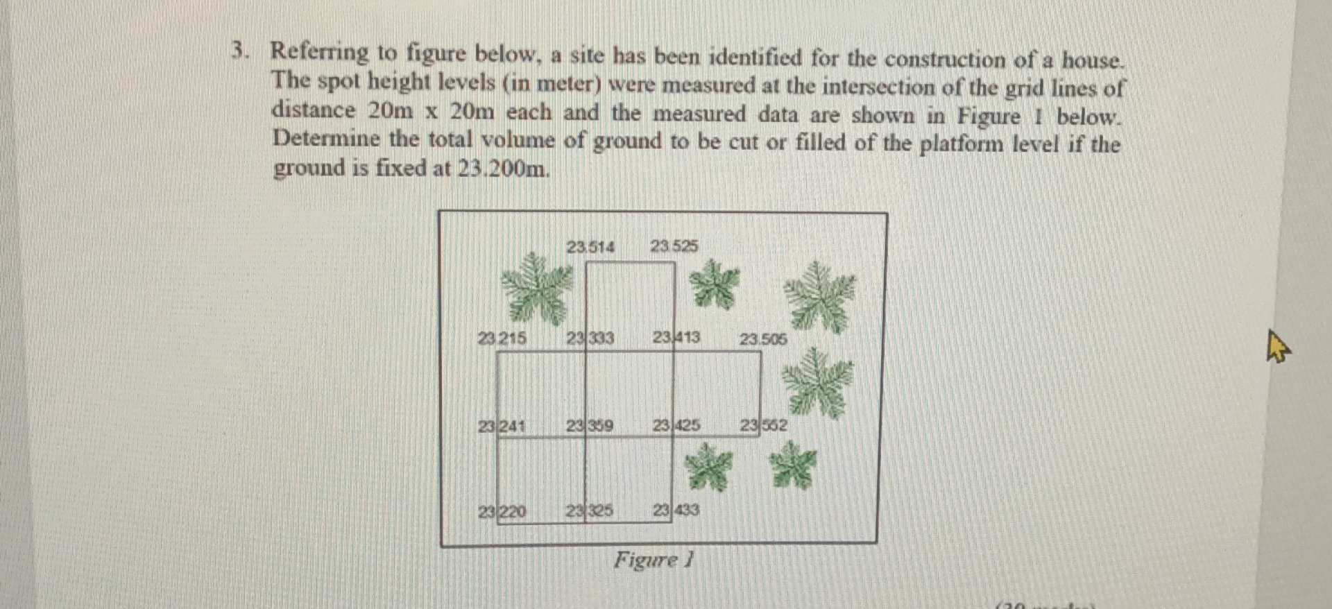 Referring to figure below, a site has been
