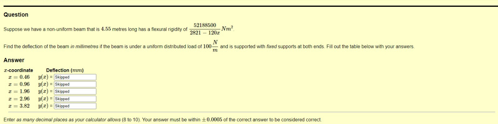 Question Suppose we have a non - uniform beam