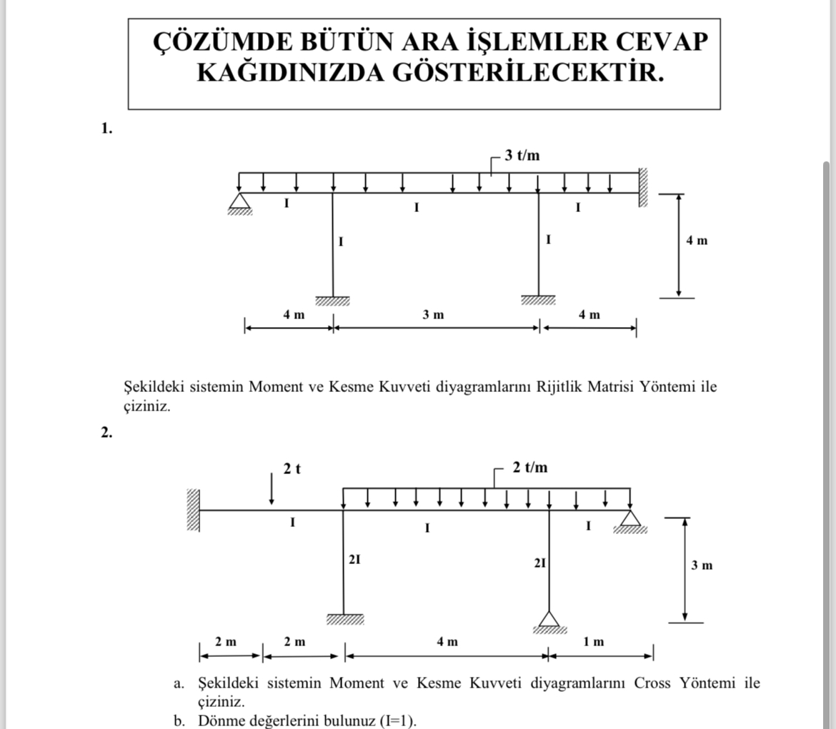 Z MDE B T N ARA LEMLER CEVAP KA IDINIZDA G STER
