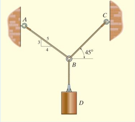 Given that the weight at D equals 2 2 3 lbs: What