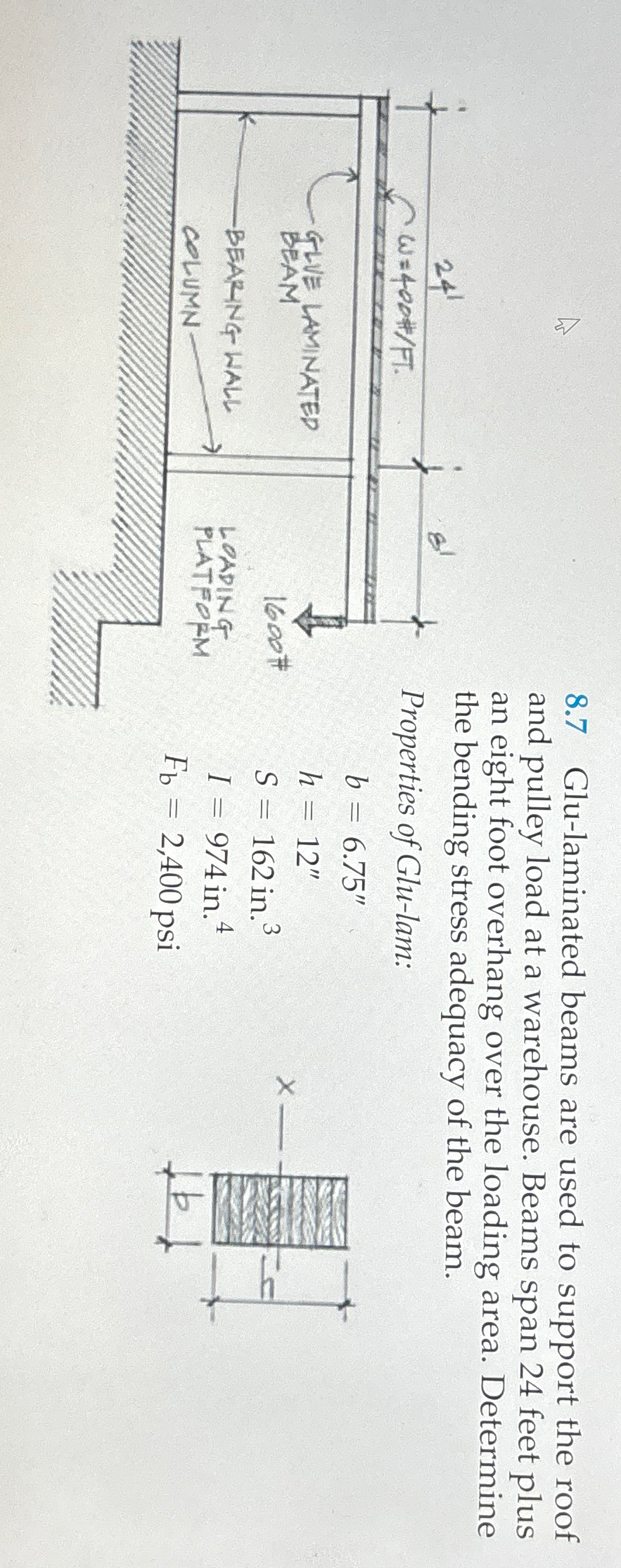 Glu - laminated beams are used to support the