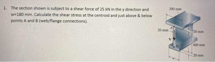 Calculate the shear stress at the centroid and