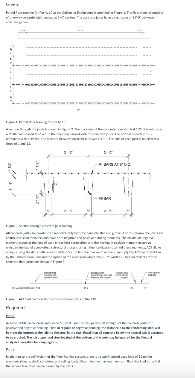 Given: Partial floor framing for Rm A 1 1 0 at