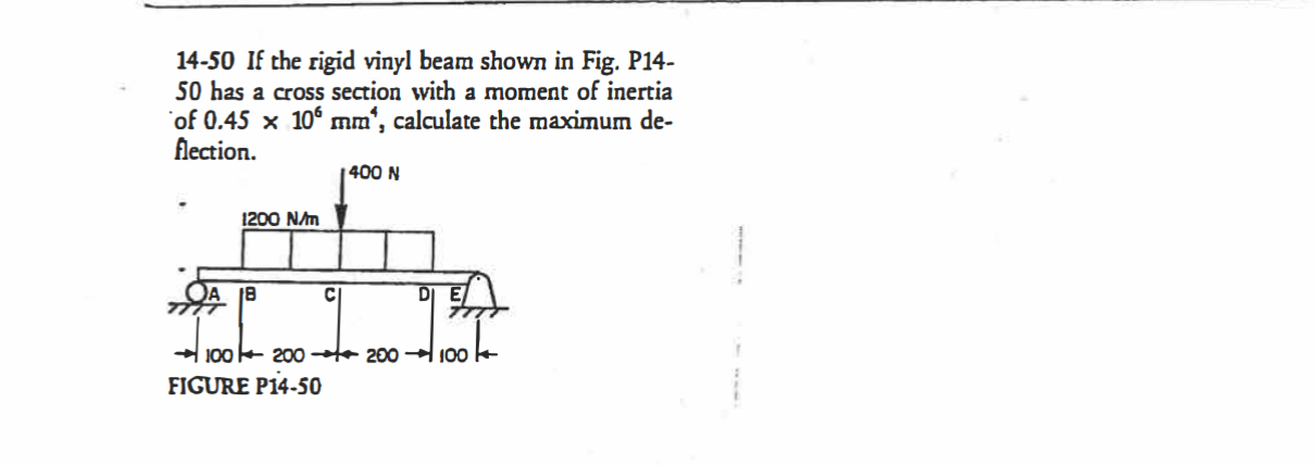 1 4 - 5 0 If the rigid vinyl beam shown in Fig. P