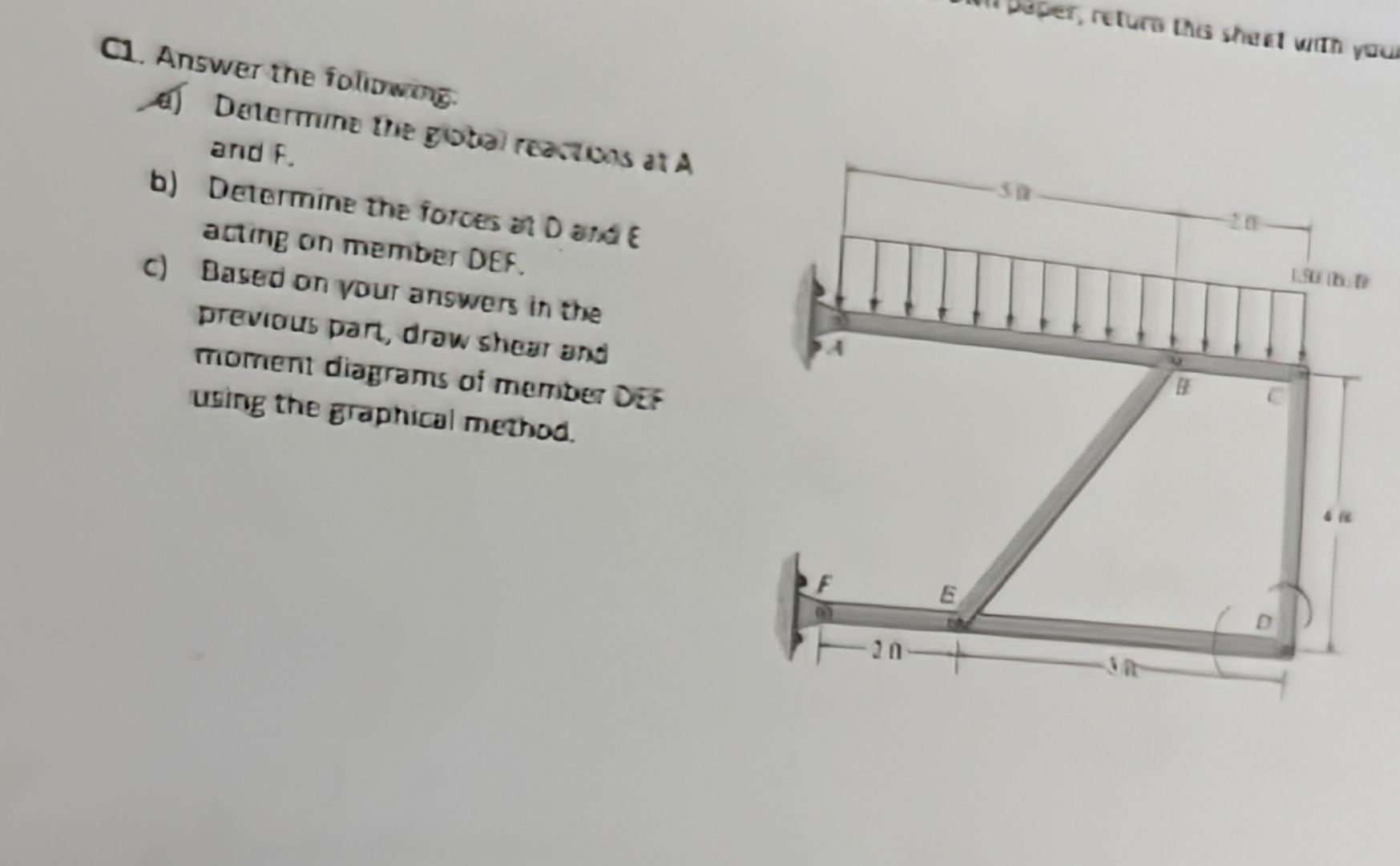 Q . Answer the folidwone. a ) Delermine the gotel