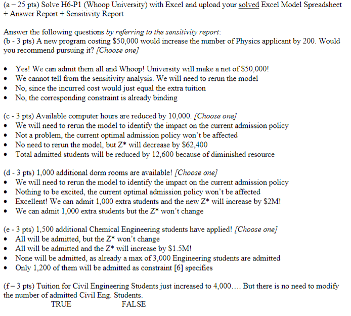 ( a - 2 5 pts ) Solve H 6 - P 1 ( Whoop