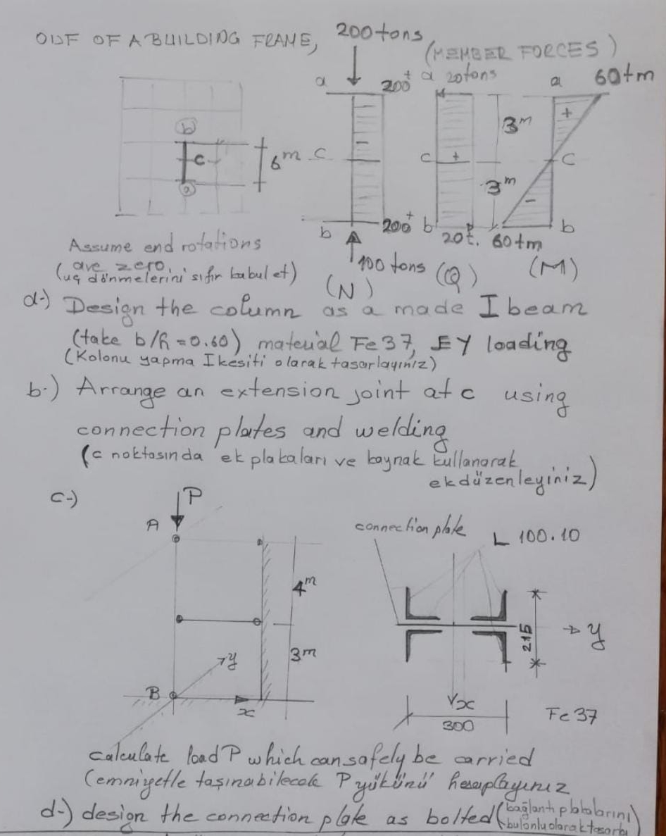 OIDF OF A BLILDING FRAME, 2 0 0 tons Assume end