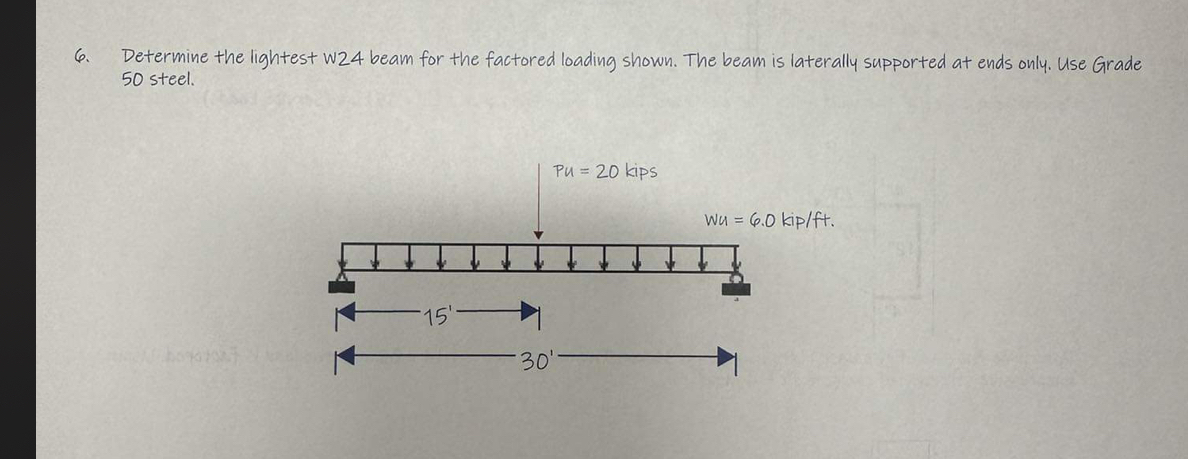 Determine the lightest w 2 4 beam for the