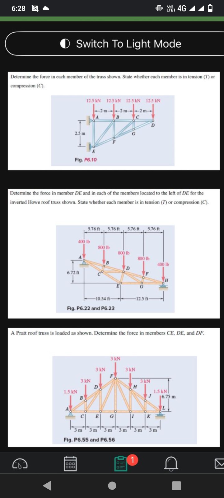 Determine the force in each member of the truss