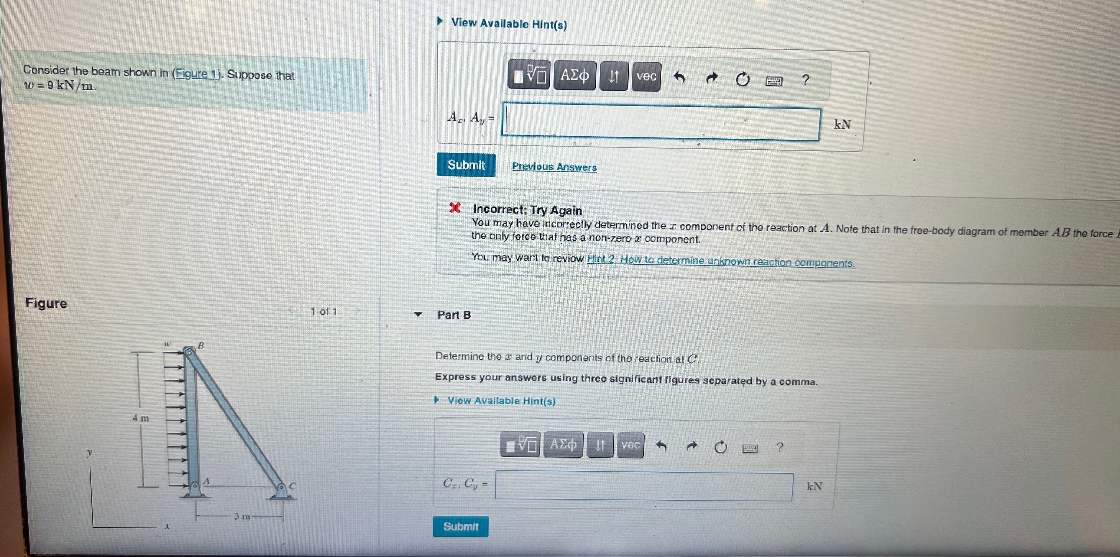 View Available Hint ( s ) Consider the beam shown