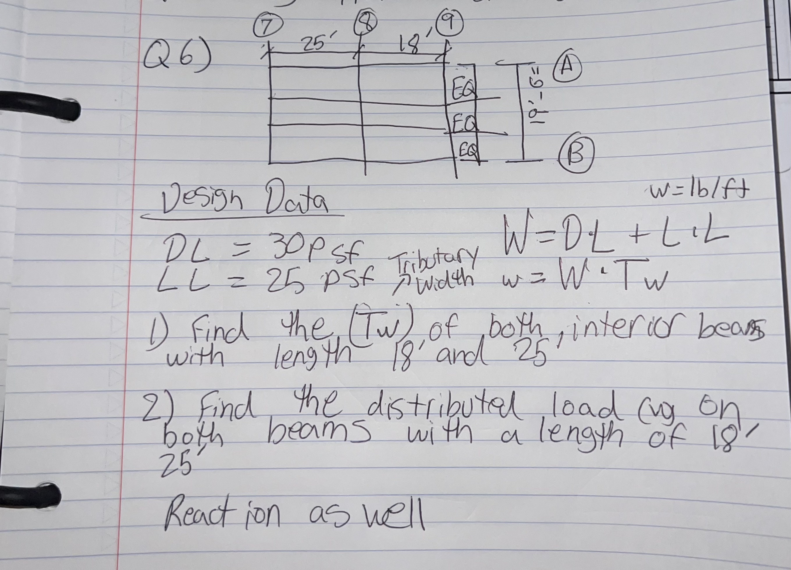 Q 6 ) Design Vata w = | b f t | D L = 3 0 p s f D